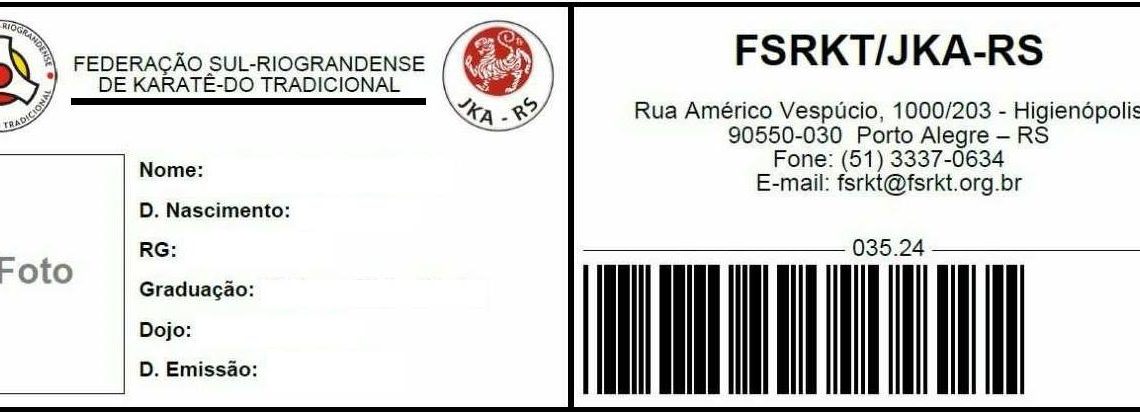 Nova Carteira Fsrkt e JKA-RS